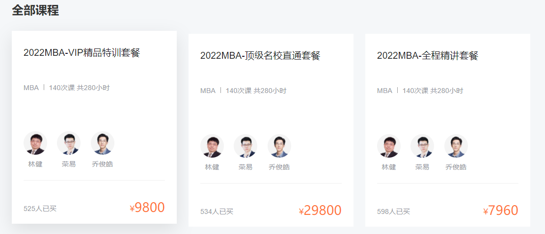 環球網校MBA 考試培訓